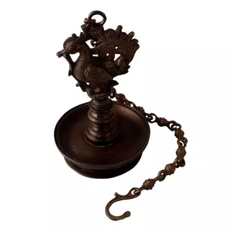 Brass Hanging Villaku Annapakshi Diya Oil Lamp